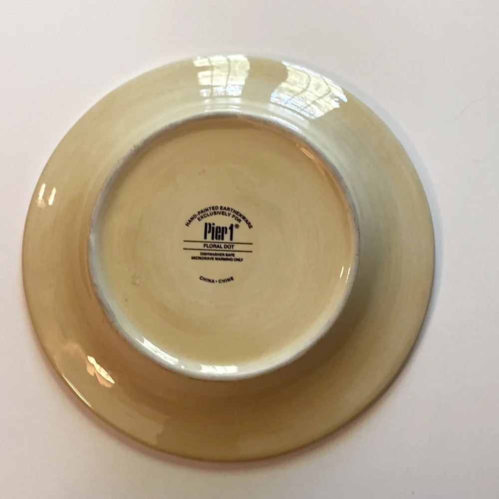 Pier 1 Floral Dot Pattern Replacement Salad Plate